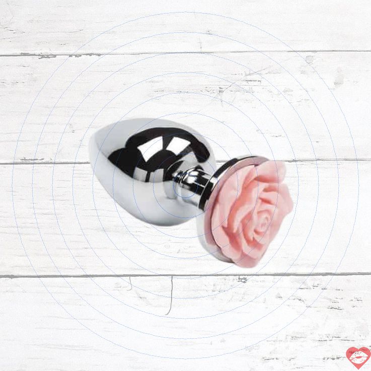 Plug Hoa Hồng Lớn Bạc Kim Loại 8.5cm 4cm Sang Trọng 
