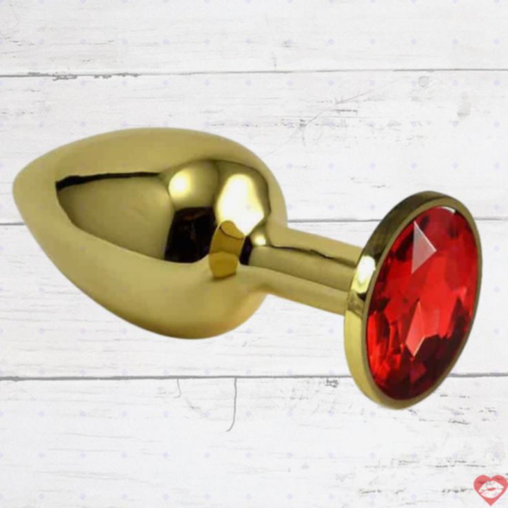 LoveToys Butt Plug S vàng kim cương đỏ anal kim loại sang trọng