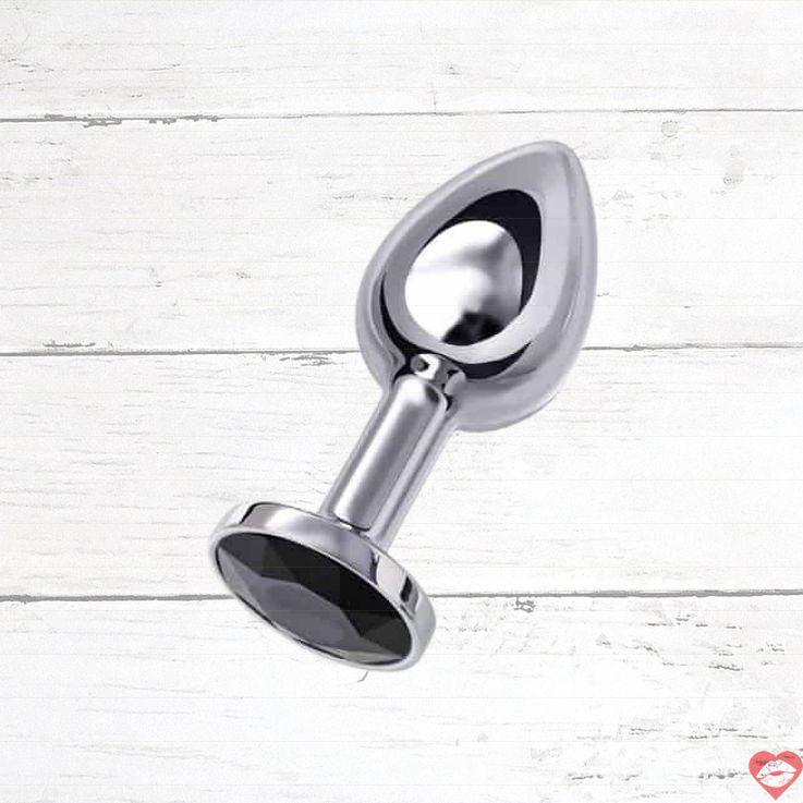 ToyFa Plug Kristal Đen Kim Loại 7.5cm Sang Trọng 