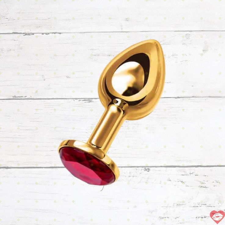 Plug Hậu Môn ToyFa Vàng Crystal Đỏ 7.5cm Sang Trọng 