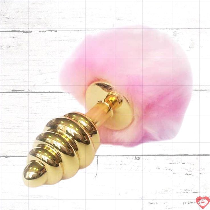 LoveToys Butt Plug Vàng Hồng Đuôi Gợn Siêu Dễ
