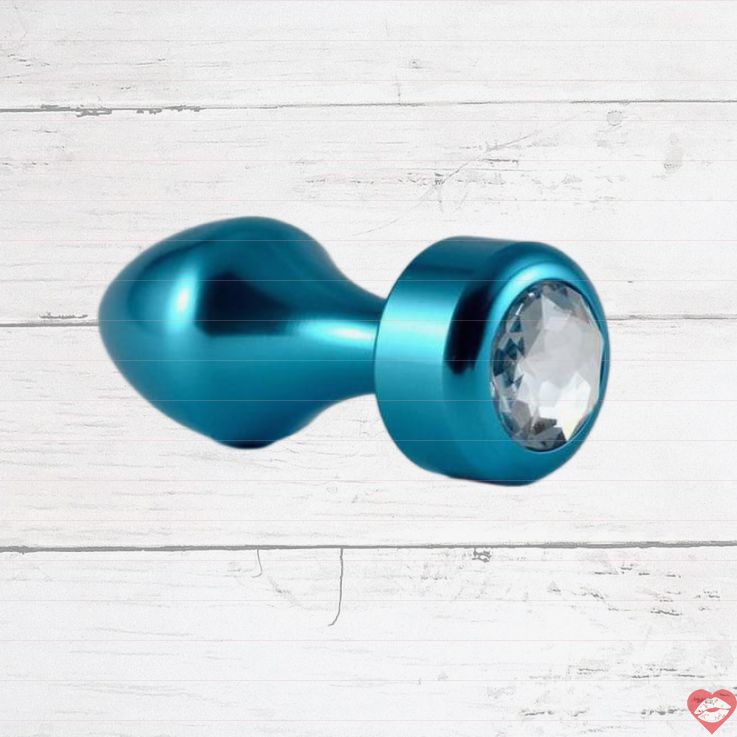 Plug hậu môn LoveToys nhôm xanh kim cương trắng sang chảnh