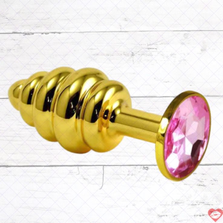 LoveToys Plug Rãnh Vàng Hồng Kristal Sang Trọng