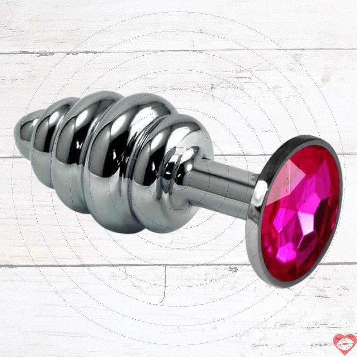 LoveToys Butt Plug S Ribbed Bạc Hồng Raspberry