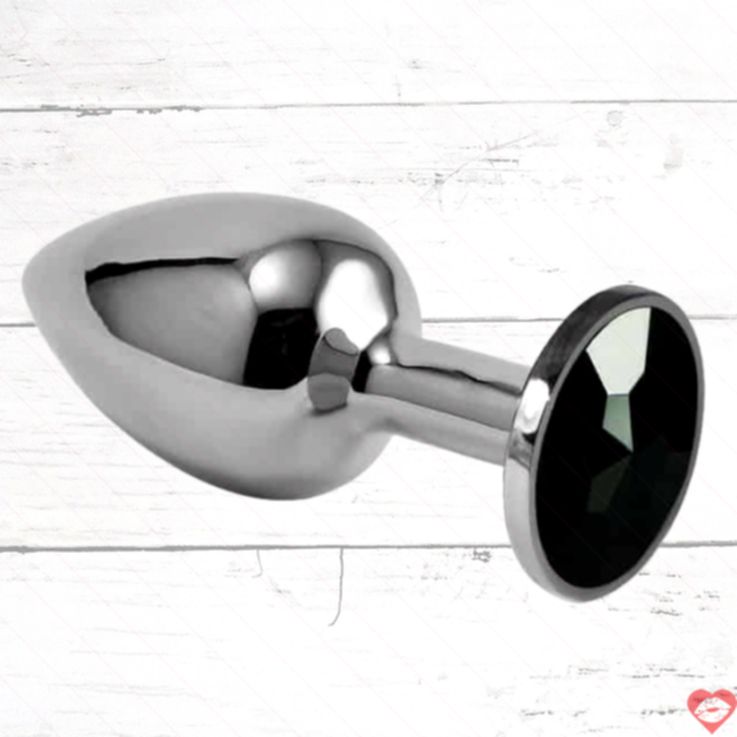 Anal Plug LoveToys S Đen Kim Loại 8cm Lấp Lánh 