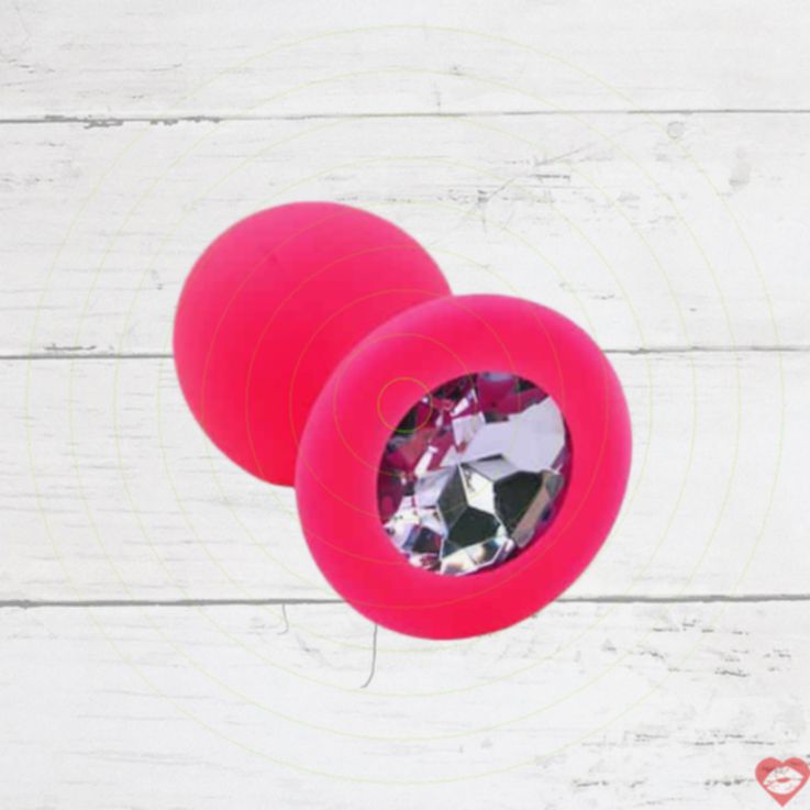 Kanikule Plug Anal Silicone Hồng Pha Lê Nóng 
