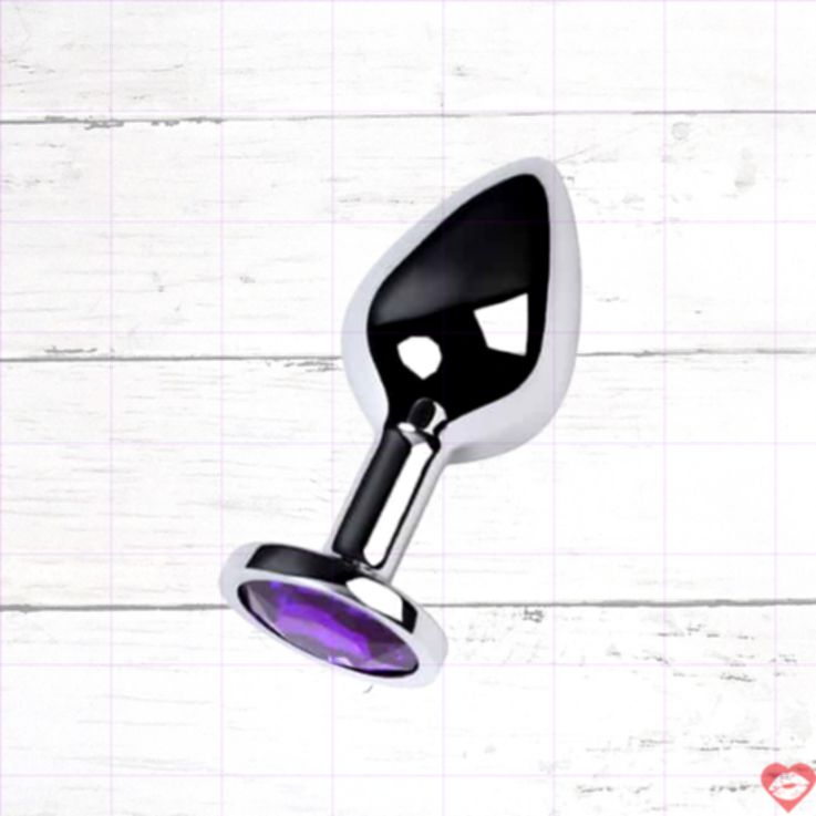 Toyfa Metal Anal Plug Bạc Crystal Ametist Sang Trọng