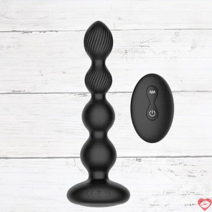 Secwell SW2046 anal beads đen rung xoay remote mạnh mẽ