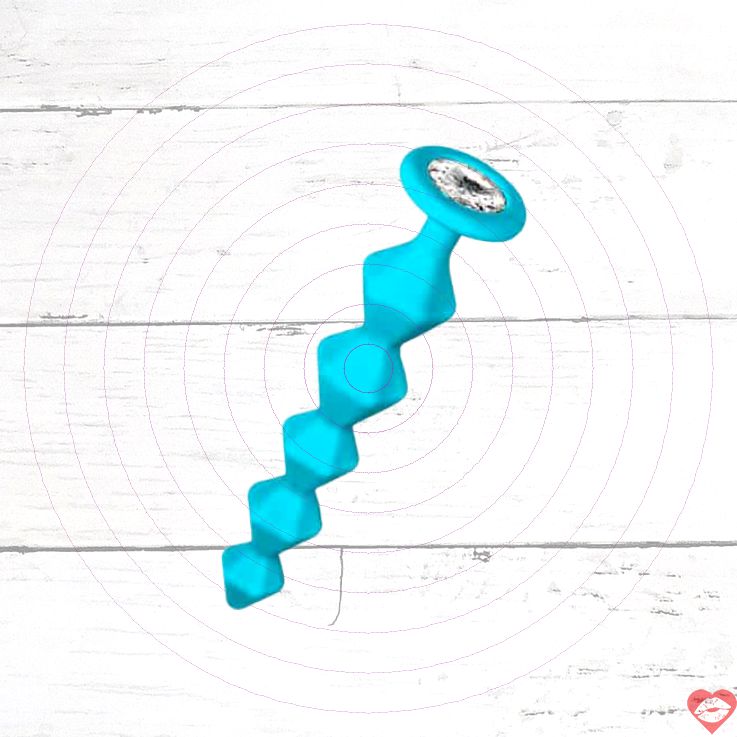 Lola Games Anal Chain Crystal Xanh 16cm Lấp Lánh