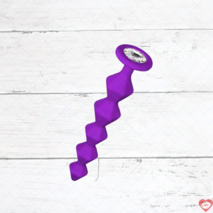 Anal Chain Tím Crystal 16cm Silicone Lola