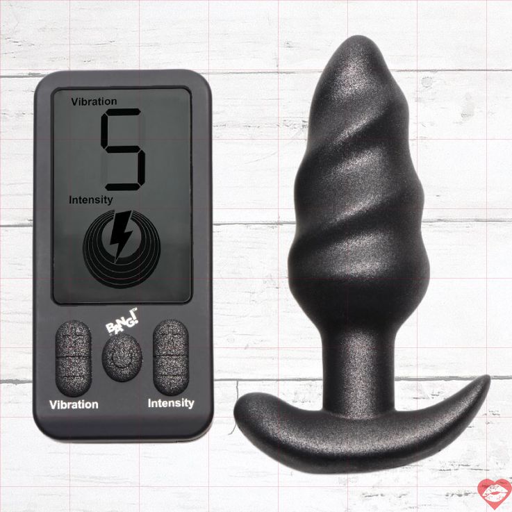 Bang! 25X Swirl Anal Remote Đen Siêu Rung Xoáy