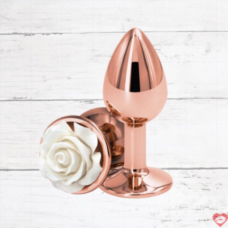 NS Rose Anal Plug S Bạc Trắng 2.7cm