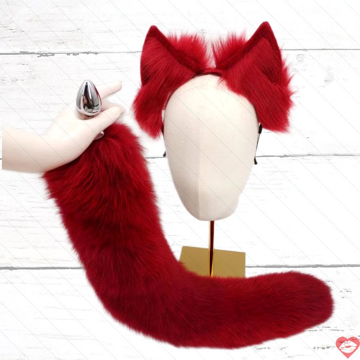 Đuôi Cáo Đỏ Bright Red Plug Kim Loại Mông Hoang Dã Nóng Bỏng