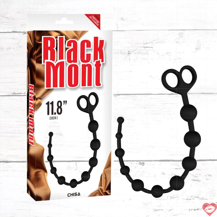 Black Mont Boyfriend Beads Anal Silicone Mềm Dễ Chèn