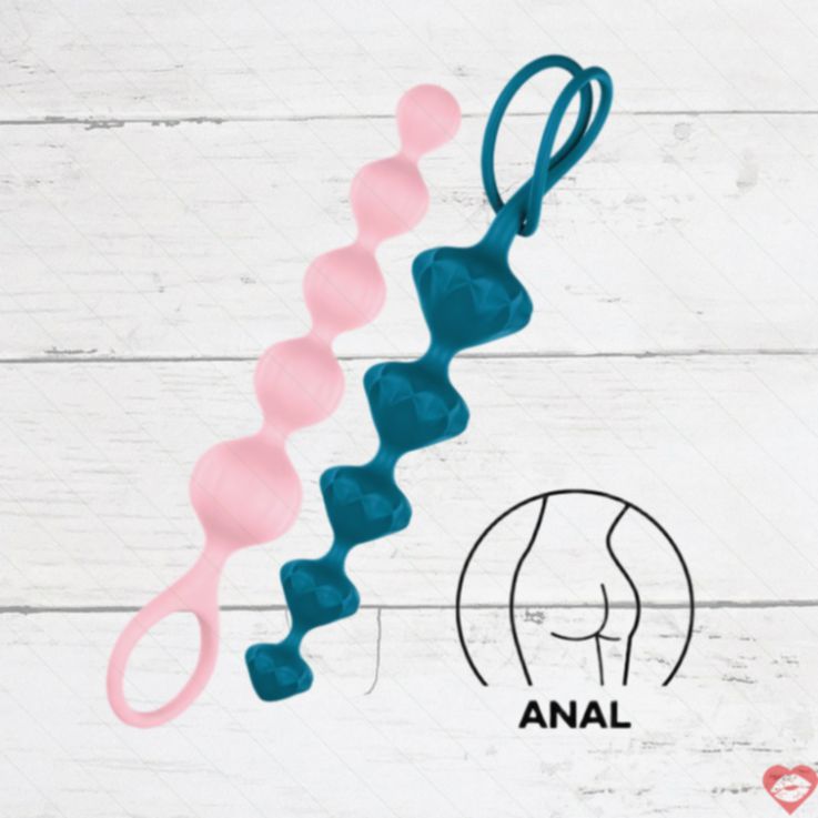 Satisfyer Love Beads Silicone 20cm Nam Tròn Mịn Thử Nghiệm Sâu