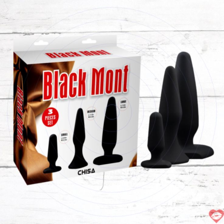 Black Mont Anal Trainer Kit Silicone 4 Miếng Tiến Bộ
