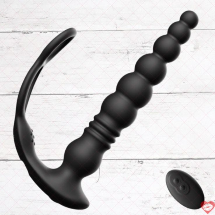 Thrusting Anal Beads Cock Ring Remote Siêu rung