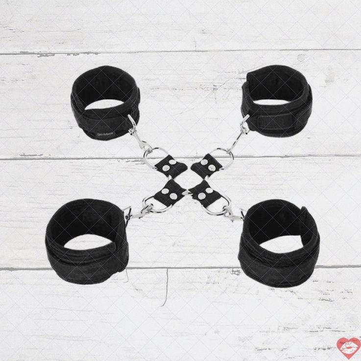 Sportsheets Hog Tie Còng 5 Mảnh BDSM Chặt Chẽ 