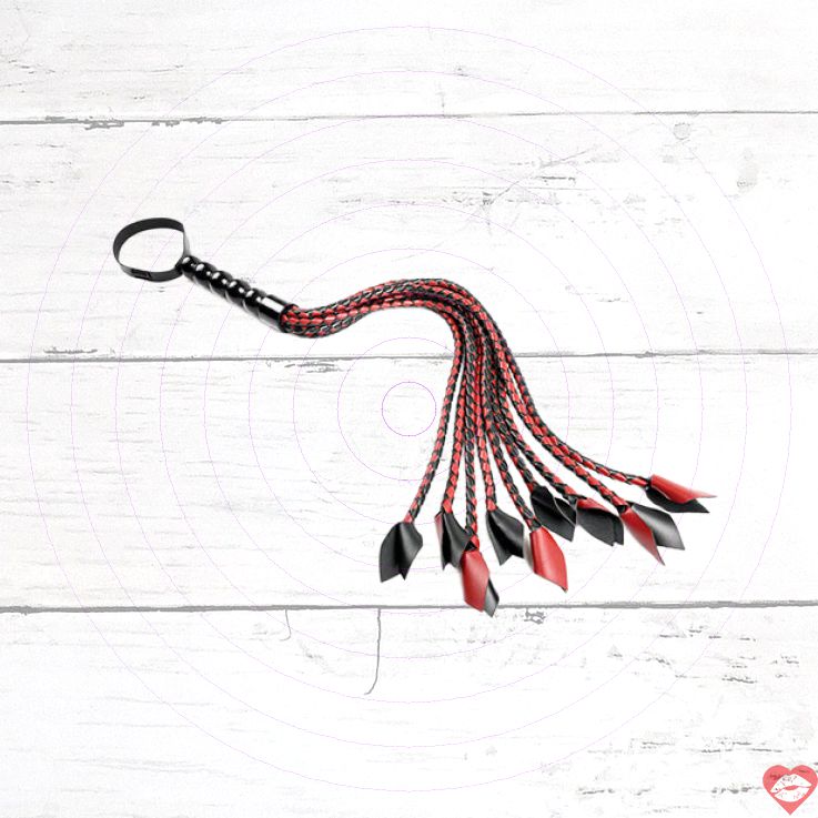 Saffron Flogger Bện Dày Roi Đánh Kích Thích Mạnh 