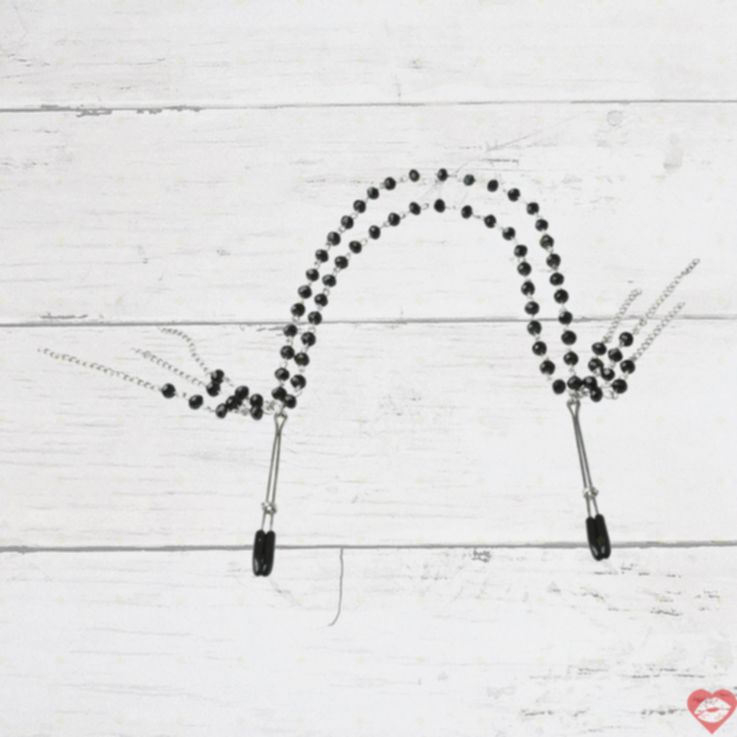 Kẹp núm vú Sportsheets đen jeweled lấp lánh