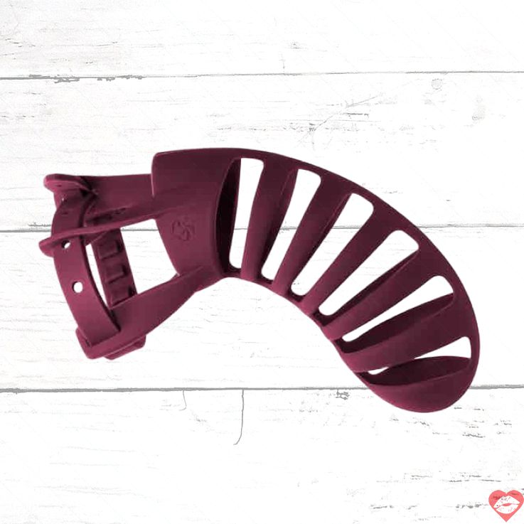 Pояс верности Romello silicone đỏ burgundy khóa
