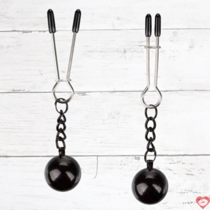 CalExotics Nipple Grips Kẹp Vú Nặng Bạc Đen