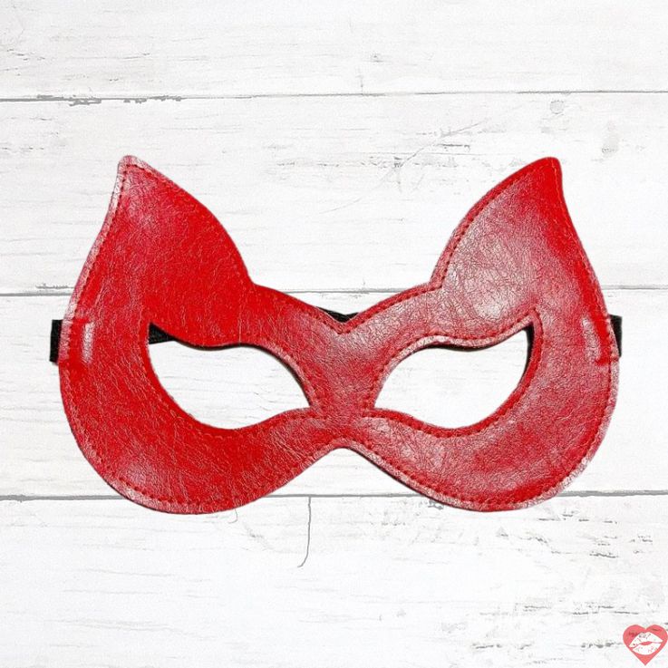 Mặt Nạ Mèo BDSM Đỏ Đen Da Tổng Hợp Quyến Rũ