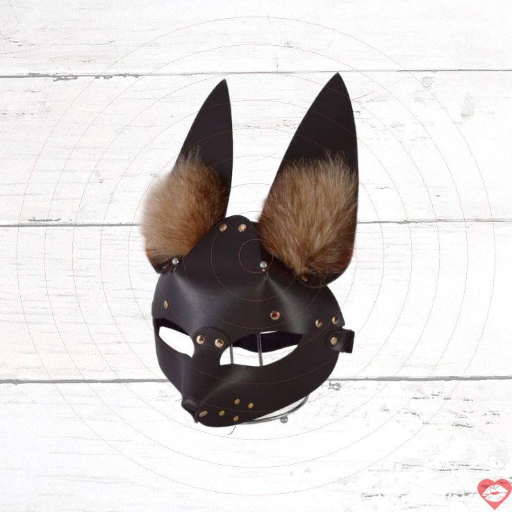 Mask Bunny Lông Nâu Da Thật Quyến Rũ Roleplay