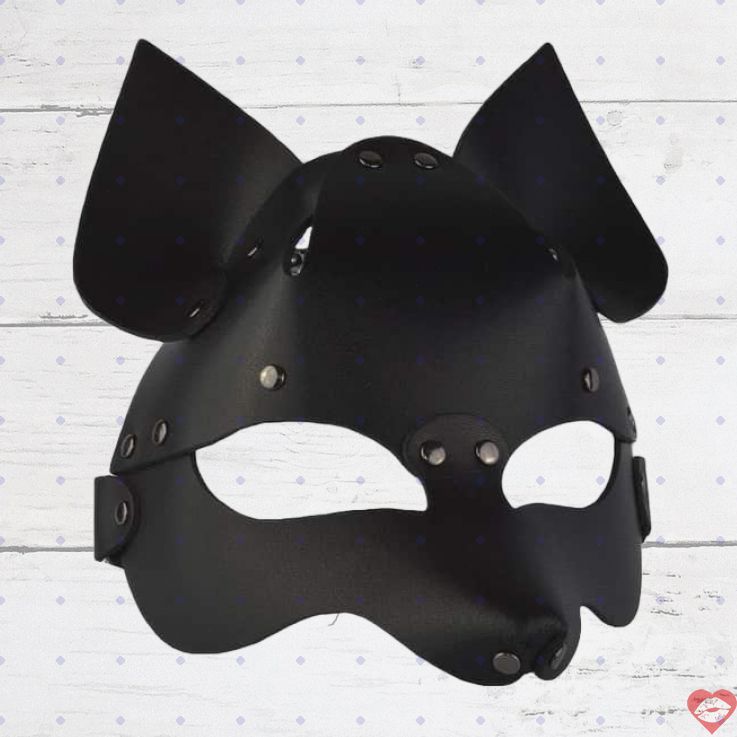 Sitabella Fox Mask Black Real Leather Volumetric Roleplay Seductive Fit