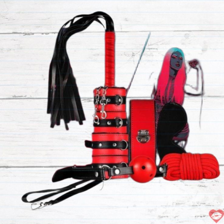 Bộ BDSM Secret Pleasure Red Dragon 8 Món Da Giả Thăng Hoa