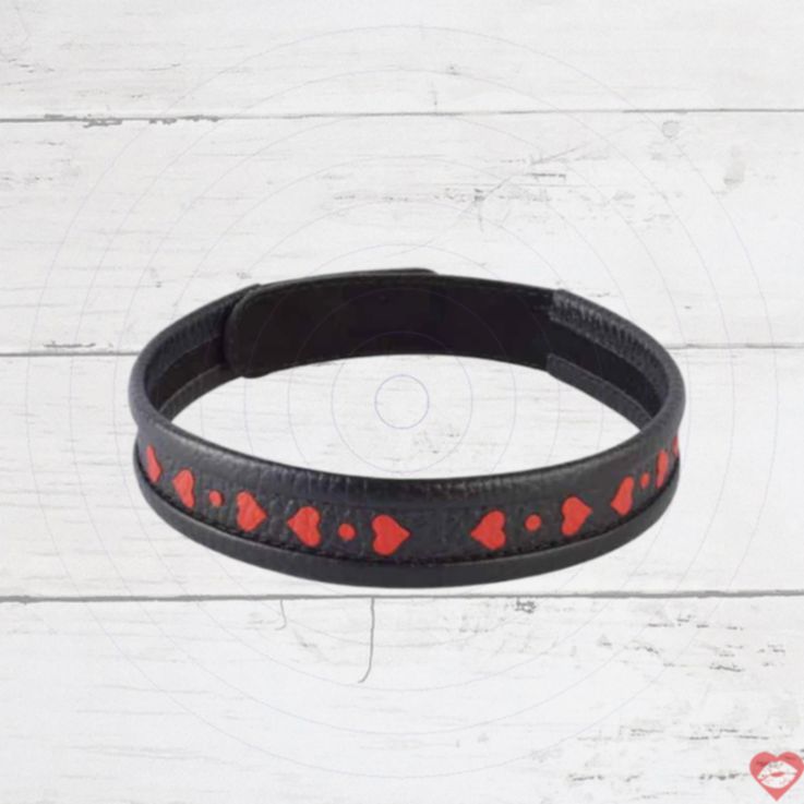 Vòng Cổ Choker Sitabella Tim Đen Da Thật Quyến Rũ BDSM 