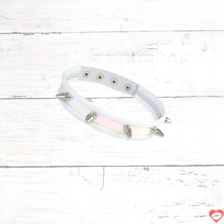 Osh collar Sitabella trắng da thật hologram sang chảnh