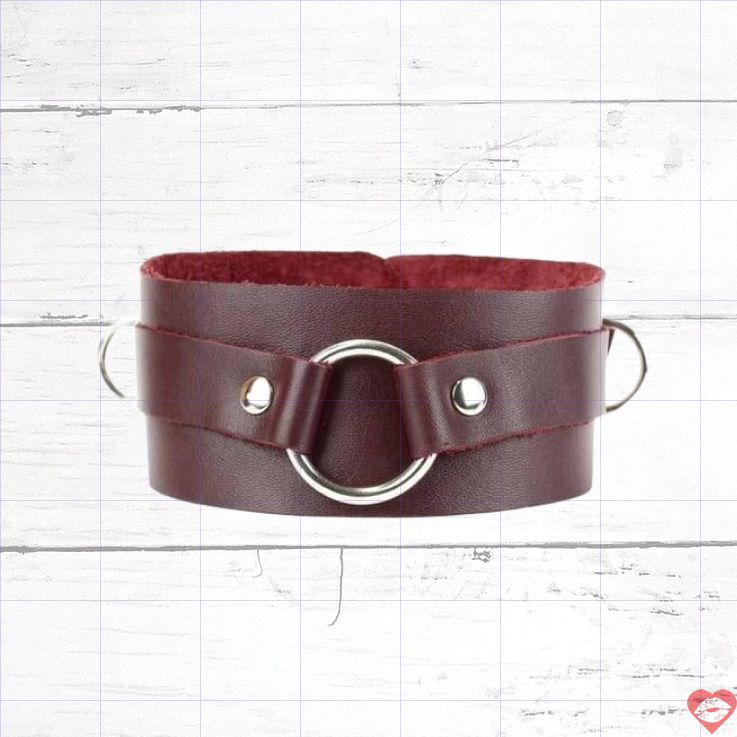 Osey BDSM Arsenal vòng cổ da đỏ ring kiểm soát sướng