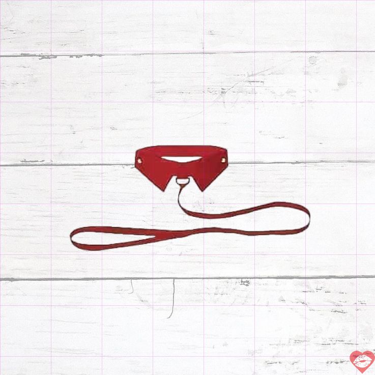 Red OUCH! Vòng Cổ Da Đỏ Dẫn Dắt BDSM