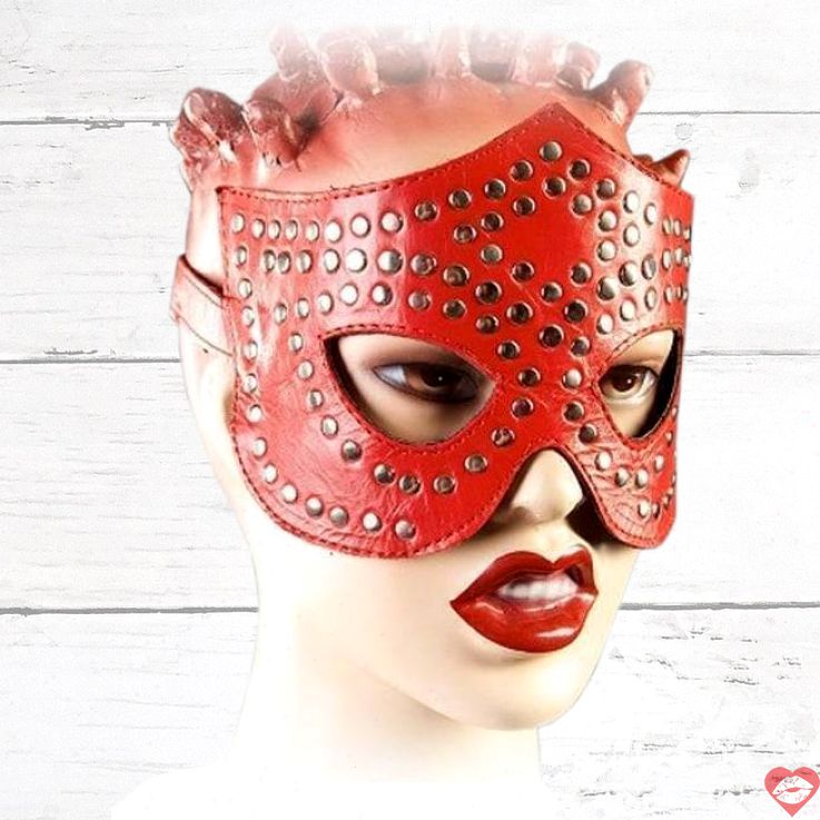 Mặt Nạ Da Thật Đỏ Podiom BDSM Sang Trọng Quyến Rũ 