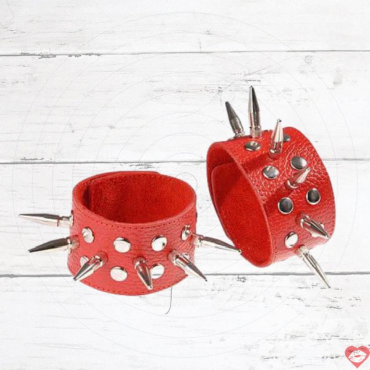 Sitabella Wrist Cuffs Đỏ Gai Nhọn BDSM