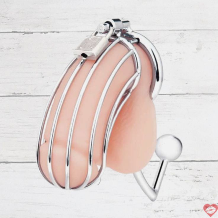 Cock Cage BlueLine Bạc Khóa Hậu Môn