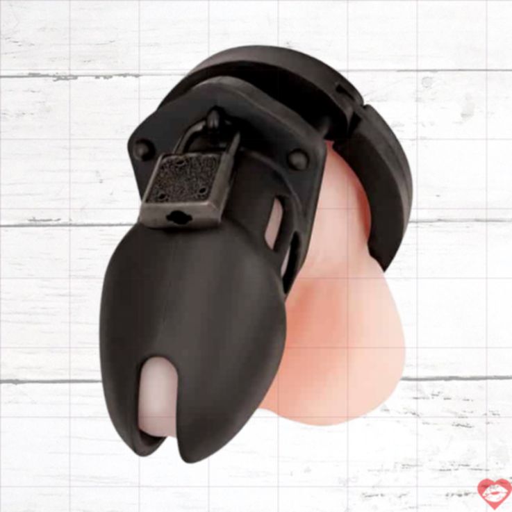 BlueLine Chastity Cage Siêu Thịt Đen Khóa Cương Khóa
