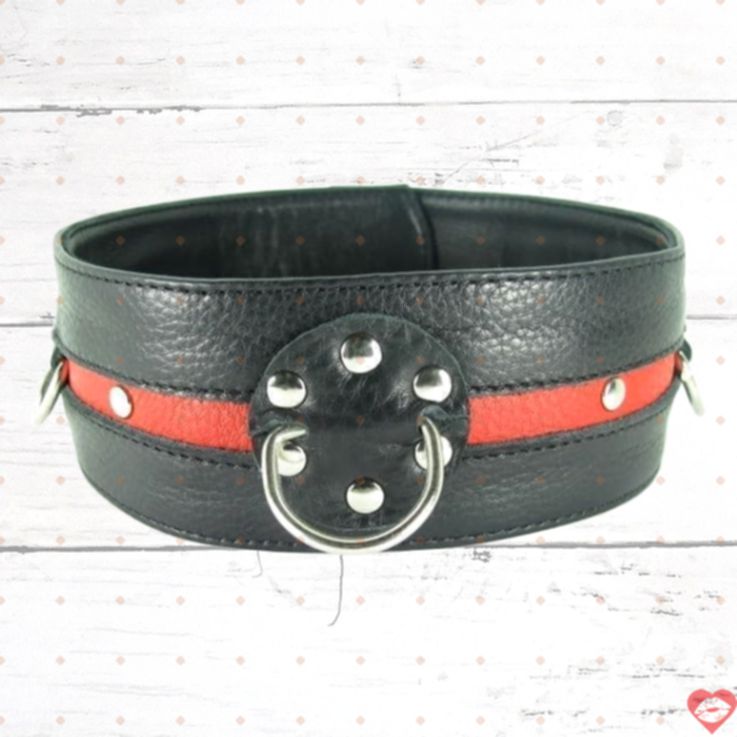Ose Collar Da Đen Đỏ XL BDSM Nô Lệ