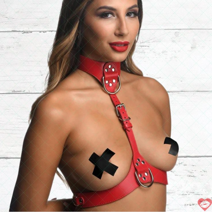 Băng ngực Strict đỏ M/L bó sát gợi cảm BDSM quyến rũ