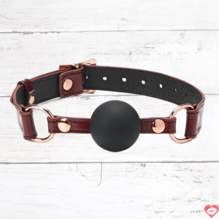 Ball Gag Liebe Seele Đỏ Rượu 4.3cm BDSM Gợi Cảm 