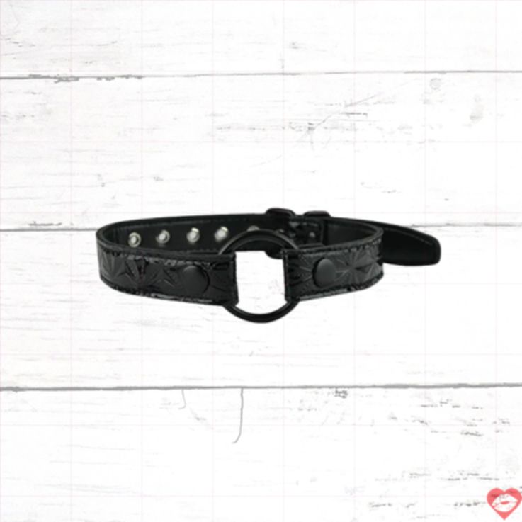 Erokay Pyramid ring oral gag đen BDSM miệng mở