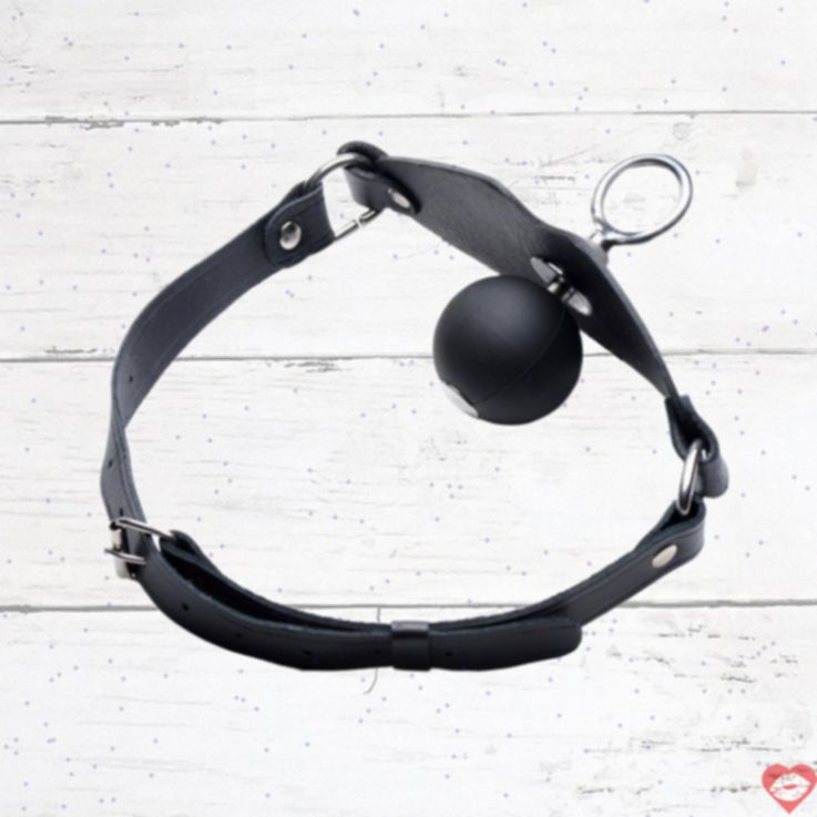 Strict Eyelet Ball Gag Đen 4.6cm BDSM Kích Thích Mạnh