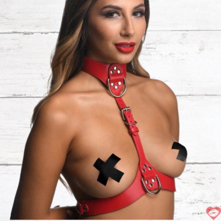 Strict Harness Ngực Nữ Đỏ S/M Quyến Rũ