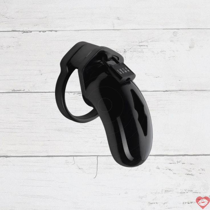 Lockdown Chastity Cage M Đen Nhựa 3.7cm Kiểm Soát Hoàn Hảo