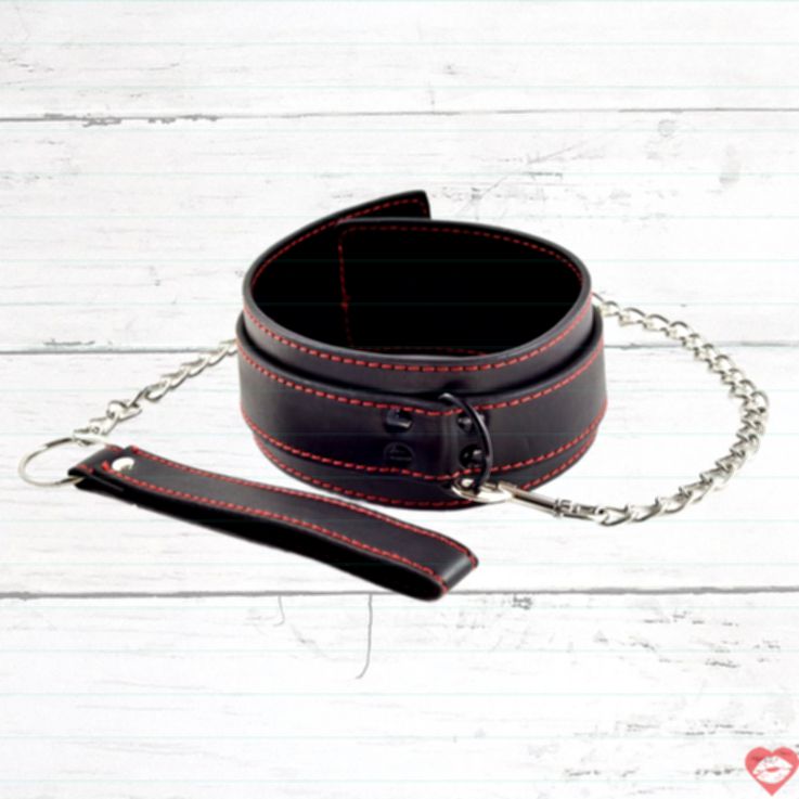 Lovetoy Bondage Vòng Cổ Đen Kéo Leash Nô Lệ