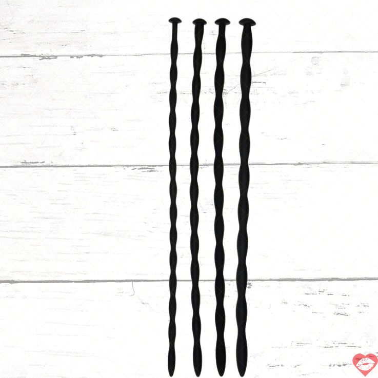 Sinner Gear Ống Niệu Đạo Silicone M Đen 30cm Mở Rộng Thích