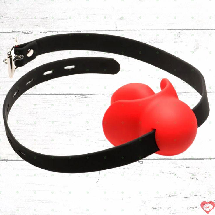 Master Series Ball Gag Đỏ 9.6cm Silicone Cắn Thú Vị