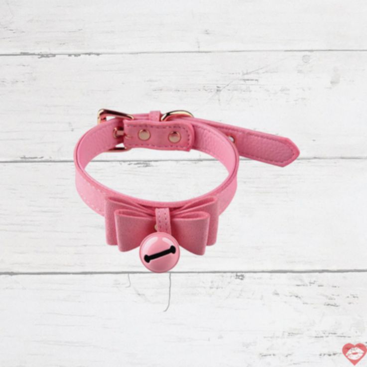 Vòng cổ BDSM hồng nơ chuông Pink Bowknot Jingle