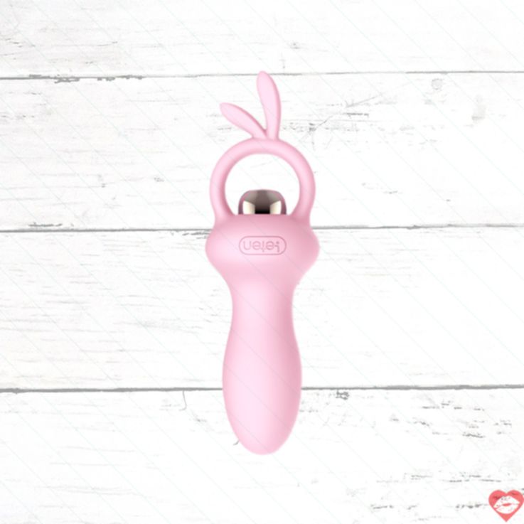 Pink Finger Loop Butt Plug Rung 7 Mode Beaded 4"